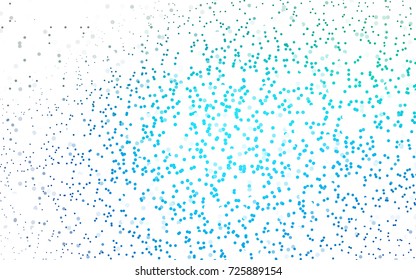 Dark BLUE vector illustration which consist of circles. Dotted gradient design for your business. Creative geometric background in halftone style with colored spots.
