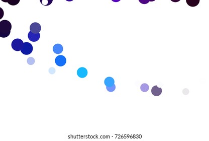 Dark BLUE vector illustration which consist of circles. Dotted gradient design for your business. Creative geometric background in halftone style with colored spots.