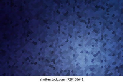 Dark BLUE vector illustration which consist of circles. Dotted gradient design for your business. Creative geometric background in halftone style with colored spots.