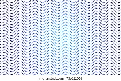 Dark BLUE vector illustration which consist of circles. Dotted gradient design for your business. Creative geometric background in halftone style with colored spots.