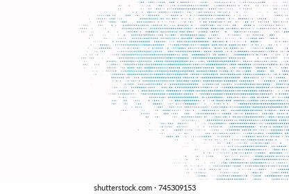 Dark BLUE vector illustration which consist of circles. Dotted gradient design for your business. Creative geometric background in halftone style with colored spots.