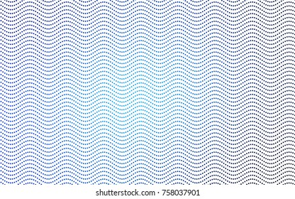 Dark BLUE vector illustration which consist of circles. Dotted gradient design for your business. Creative geometric background in halftone style with colored spots.