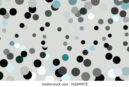 Dark BLUE vector illustration which consist of circles. Dotted gradient design for your business. Creative geometric background in halftone style with colored spots.