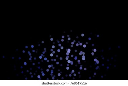 Dark BLUE vector illustration which consist of circles. Dotted gradient design for your business. Creative geometric background in halftone style with colored spots.
