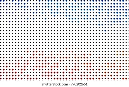 Dark BLUE vector illustration which consist of circles. Dotted gradient design for your business. Creative geometric background in halftone style with colored spots.