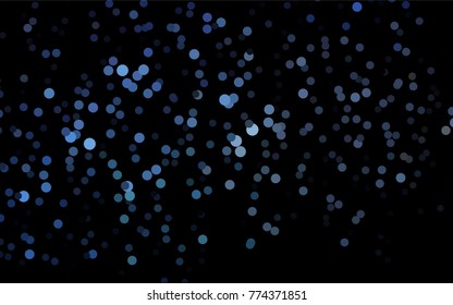 Dark BLUE vector illustration which consist of circles. Dotted gradient design for your business. Creative geometric background in halftone style with colored spots.