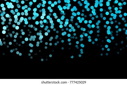 Dark BLUE vector illustration which consist of circles. Dotted gradient design for your business. Creative geometric background in halftone style with colored spots.