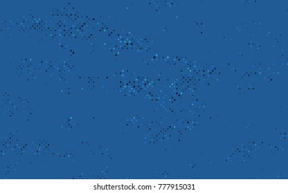 Dark BLUE vector illustration which consist of circles. Dotted gradient design for your business. Creative geometric background in halftone style with colored spots.