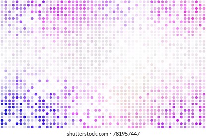 Dark BLUE vector illustration which consist of circles. Dotted gradient design for your business. Creative geometric background in halftone style with colored spots.