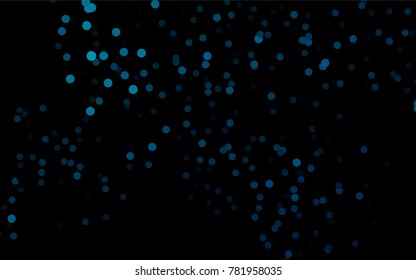 Dark BLUE vector illustration which consist of circles. Dotted gradient design for your business. Creative geometric background in halftone style with colored spots.