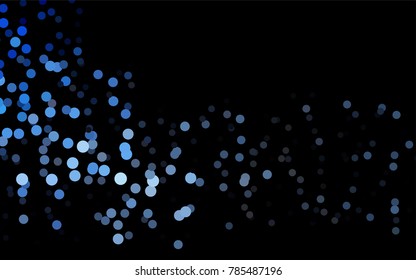 Dark BLUE vector illustration which consist of circles. Dotted gradient design for your business. Creative geometric background in halftone style with colored spots.