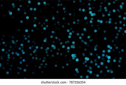 Dark BLUE vector illustration which consist of circles. Dotted gradient design for your business. Creative geometric background in halftone style with colored spots.