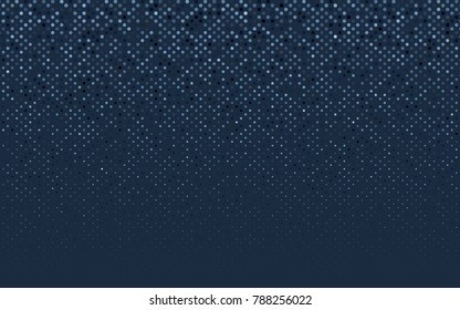 Dark BLUE vector illustration which consist of circles. Dotted gradient design for your business. Creative geometric background in halftone style with colored spots.