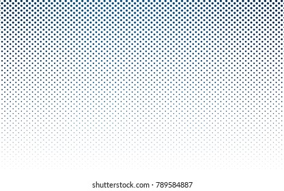 Dark BLUE vector illustration which consist of circles. Dotted gradient design for your business. Creative geometric background in halftone style with colored spots.