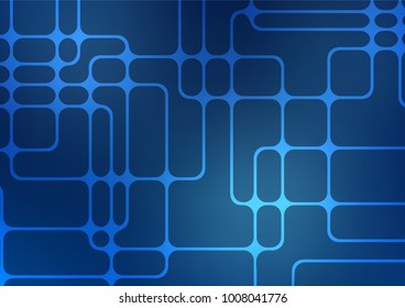 Dark BLUE vector indian curved template. Colorful illustration in abstract style with doodles and Zen tangles. The pattern can be used for heads of websites and designs.