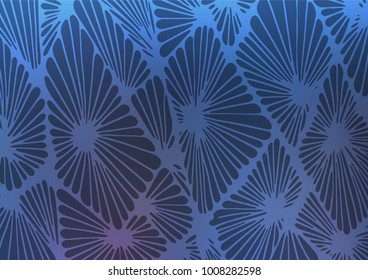 Dark BLUE vector indian curved pattern. Creative illustration in blurred style with doodles and Zen tangles. A new texture for your design.