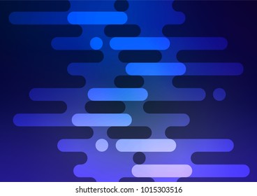Dark BLUE vector indian curved background. Geometric doodle illustration in Origami style with gradient. The elegant pattern can be used as a part of a brand book.
