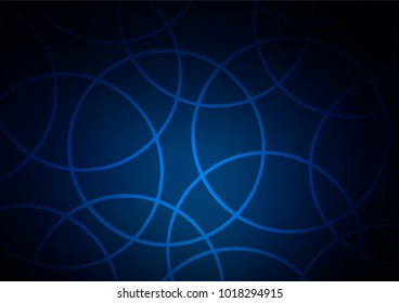 Dark BLUE vector indian curved template. Modern geometrical abstract illustration with doodles. The best blurred design for your business.