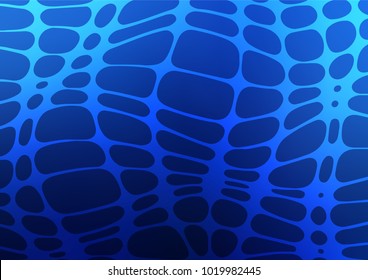 Dark BLUE vector indian curved pattern. Glitter abstract illustration with doodles and Zen tangles. A completely new template for your business design.