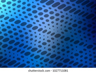 Dark BLUE vector indian curved texture. A vague abstract illustration with doodles in Indian style. The textured pattern can be used for website.