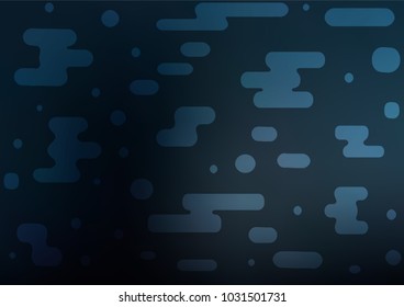 Dark BLUE vector indian curved pattern. Shining colored illustration with doodles in Zen tangle style. The pattern can be used for heads of websites and designs.