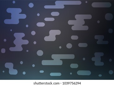 Dark BLUE vector indian curved template. Decorative shining illustration with doodles on abstract template. A completely new template for your business design.
