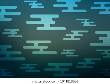 Dark BLUE vector indian curved template. A vague abstract illustration with doodles in Indian style. The template can be used as a background for cell phones.