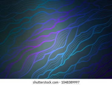 Dark BLUE vector indian curved texture. Modern geometrical abstract illustration with doodles. A completely new design for your business.