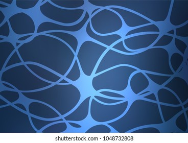 Dark BLUE vector indian curved background. Ethnic elegant natural pattern with gradient. A completely new template for your business design.