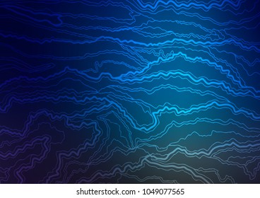Dark BLUE vector indian curved template. Brand-new colored illustration in blurry style with doodles. The pattern can be used for wallpapers and coloring books.