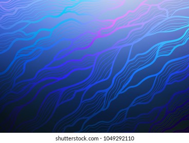 Dark BLUE vector indian curved background. Creative illustration in blurred style with doodles and Zen tangles. A completely new design for your business.