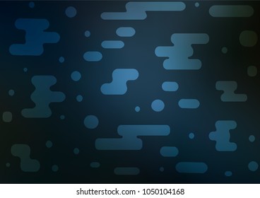 Dark BLUE vector indian curved pattern. A vague abstract illustration with doodles in Indian style. The pattern can be used for wallpapers and coloring books.