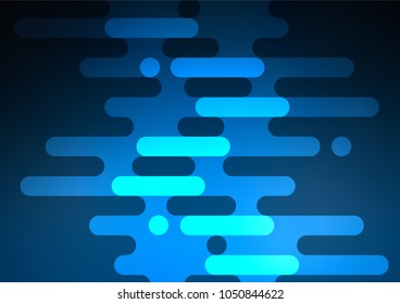 Dark BLUE vector indian curved background. Shining colored illustration with doodles in Zen tangle style. The textured pattern can be used for website.