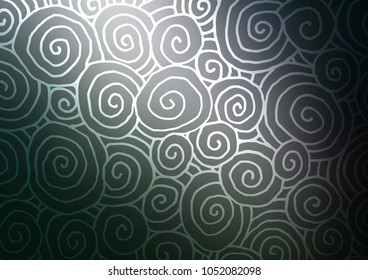 Dark BLUE vector indian curved pattern. A completely new color illustration in doodle style. The elegant pattern can be used as a part of a brand book.