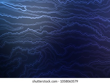 Dark BLUE vector indian curved background. Colorful abstract illustration with lines in Asian style. A completely new design for your business.