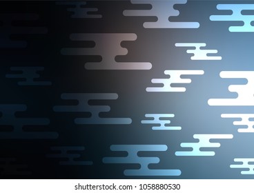 Dark BLUE vector indian curved template. A completely new color illustration in doodle style. The textured pattern can be used for website.