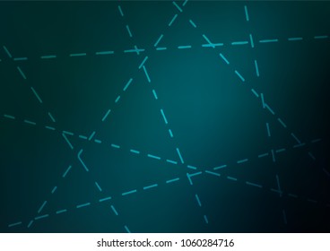 Dark BLUE vector indian curved template. Geometric doodle illustration in Origami style with gradient. The elegant pattern can be used as a part of a brand book.