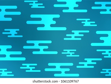 Dark BLUE vector indian curved texture. Brand-new colored illustration in blurry style with doodles. The pattern can be used for wallpapers and coloring books.