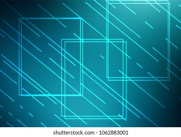 Dark BLUE vector indian curved template. Colorful abstract illustration with lines in Asian style. A completely new design for your business.