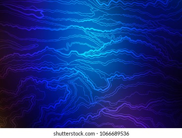 Dark BLUE vector indian curved background. Creative illustration in blurred style with doodles and Zen tangles. A completely new template for your business design.