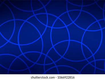 Dark BLUE vector indian curved texture. Modern geometrical abstract illustration with doodles. Hand painted design for web, leaflet, textile.