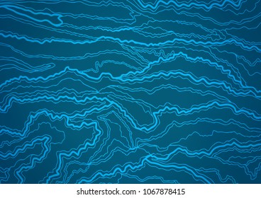 Dark BLUE vector indian curved background. Geometric doodle illustration in Origami style with gradient. A completely new design for your business.