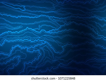 Dark BLUE vector indian curved texture. Colorful abstract illustration with lines in Asian style. Brand-new style for your business design.