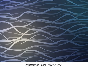 Dark BLUE vector indian curved background. Sketchy hand drawn doodles on blurred background. Hand painted design for web, leaflet, textile.