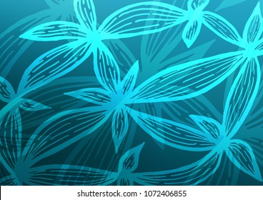 Dark BLUE vector indian curved texture. Glitter abstract illustration with doodles and Zen tangles. The completely new template can be used for your brand book.