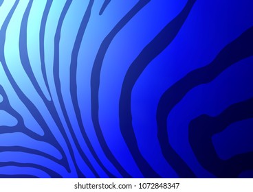 Dark BLUE vector indian curved pattern. Shining colored illustration with doodles in Zen tangle style. Brand-new design for your business.