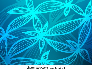 Dark BLUE vector indian curved background. Ethnic elegant natural pattern with gradient. Brand-new style for your business design.