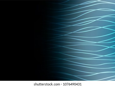 Dark BLUE vector indian curved pattern. Colorful illustration in abstract style with doodles. The textured pattern can be used for website.