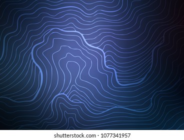 Dark BLUE vector indian curved pattern. A vague abstract illustration with doodles in Indian style. A new texture for your design.