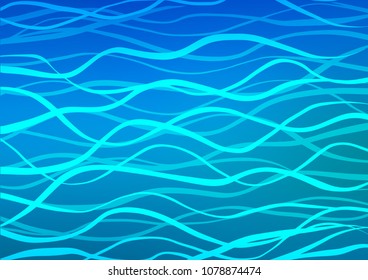 Dark BLUE vector indian curved template. Glitter abstract illustration with doodles and Zen tangles. The pattern can be used for wallpapers and coloring books.